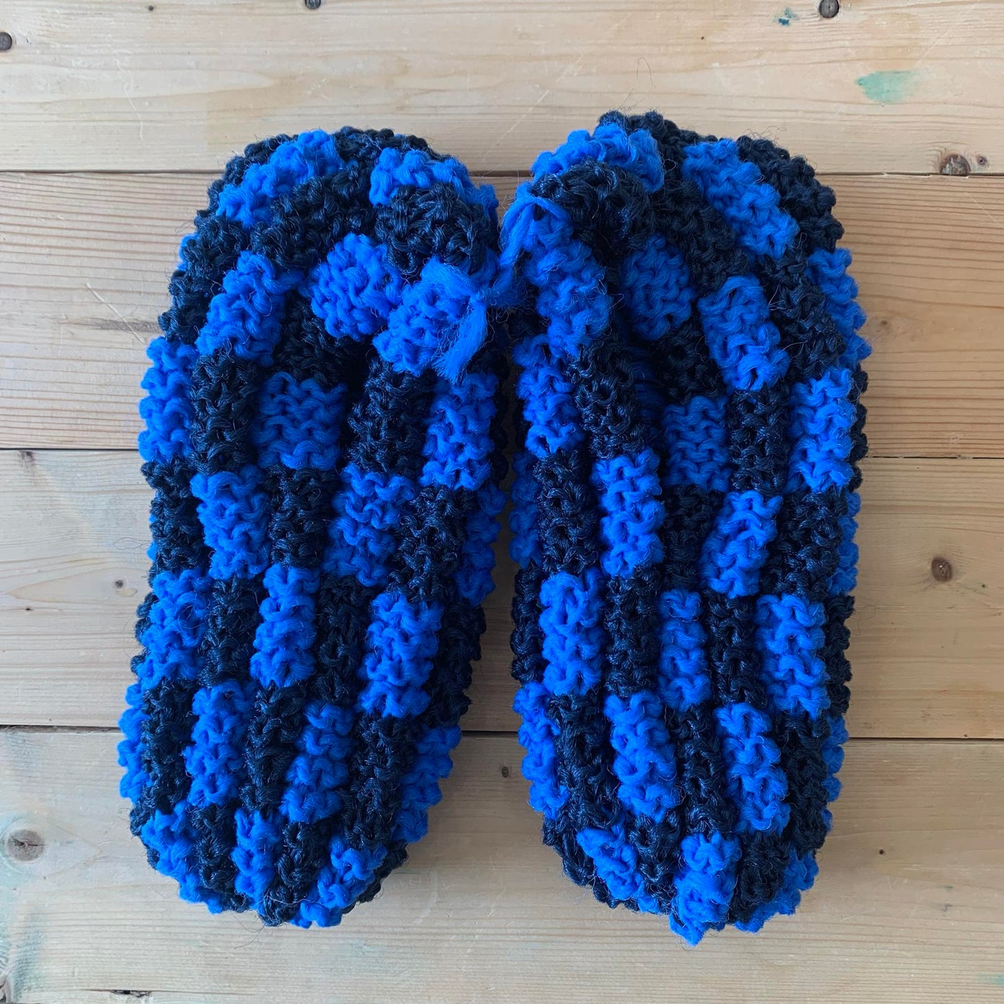 Pantoufles en phentex Homme Carreaux Bleu royal & bleu marine