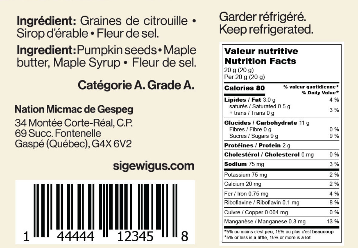 Beurre d’érable et citrouille Sigewigus