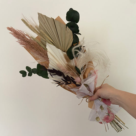 Bouquet de fleurs séchées - pampas bohème chic