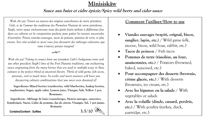 Mînisiskâw - Sauce aux baies et cidre de glace épicée 8oz