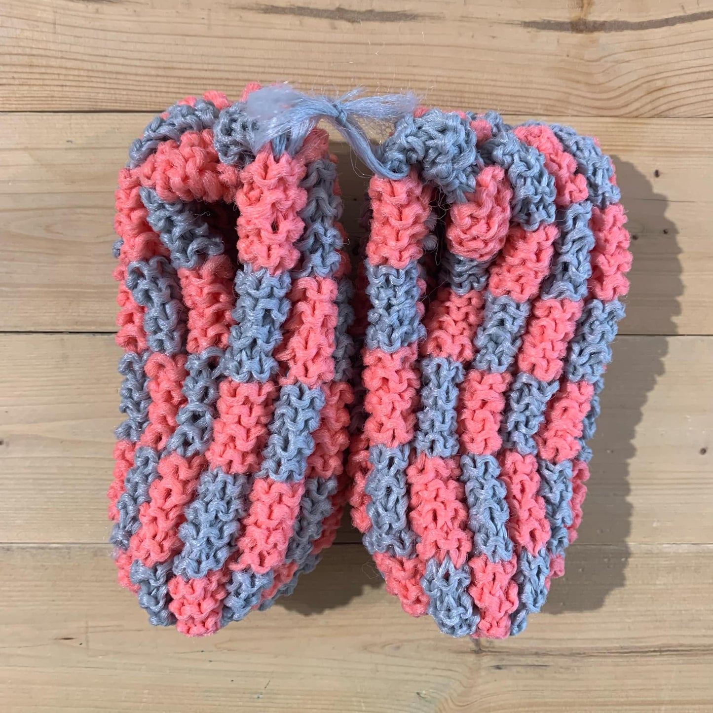 Pantoufles en phentex Femme Carreauté Gris & Corail