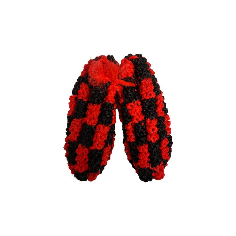 Pantoufles en phentex Tout-petit Carreaux rouge & noir