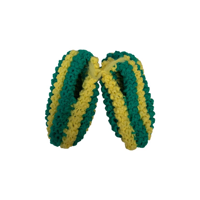 Pantoufles en phentex Tout-petit Lignées jaune & vert