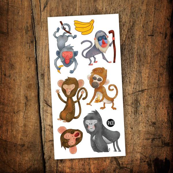 Tatouage temporaire - Les singes dingues