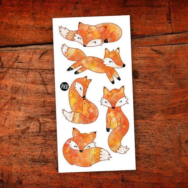 Tatouage temporaire - Les renards roux