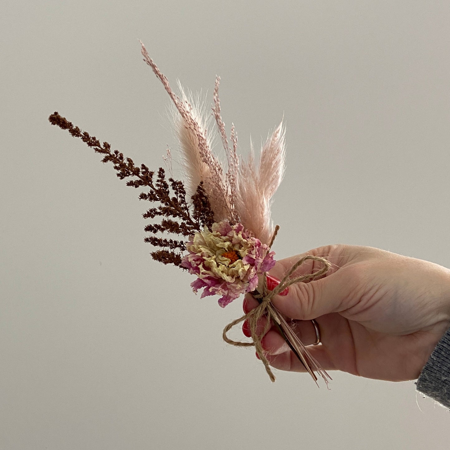 Mini bouquet de fleurs séchées Rose