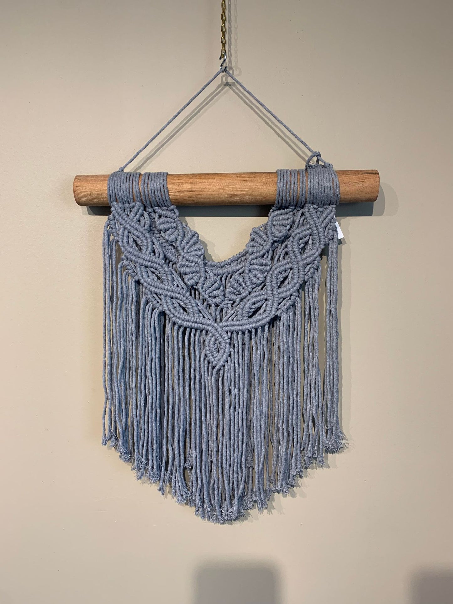 Macramé mural Gris