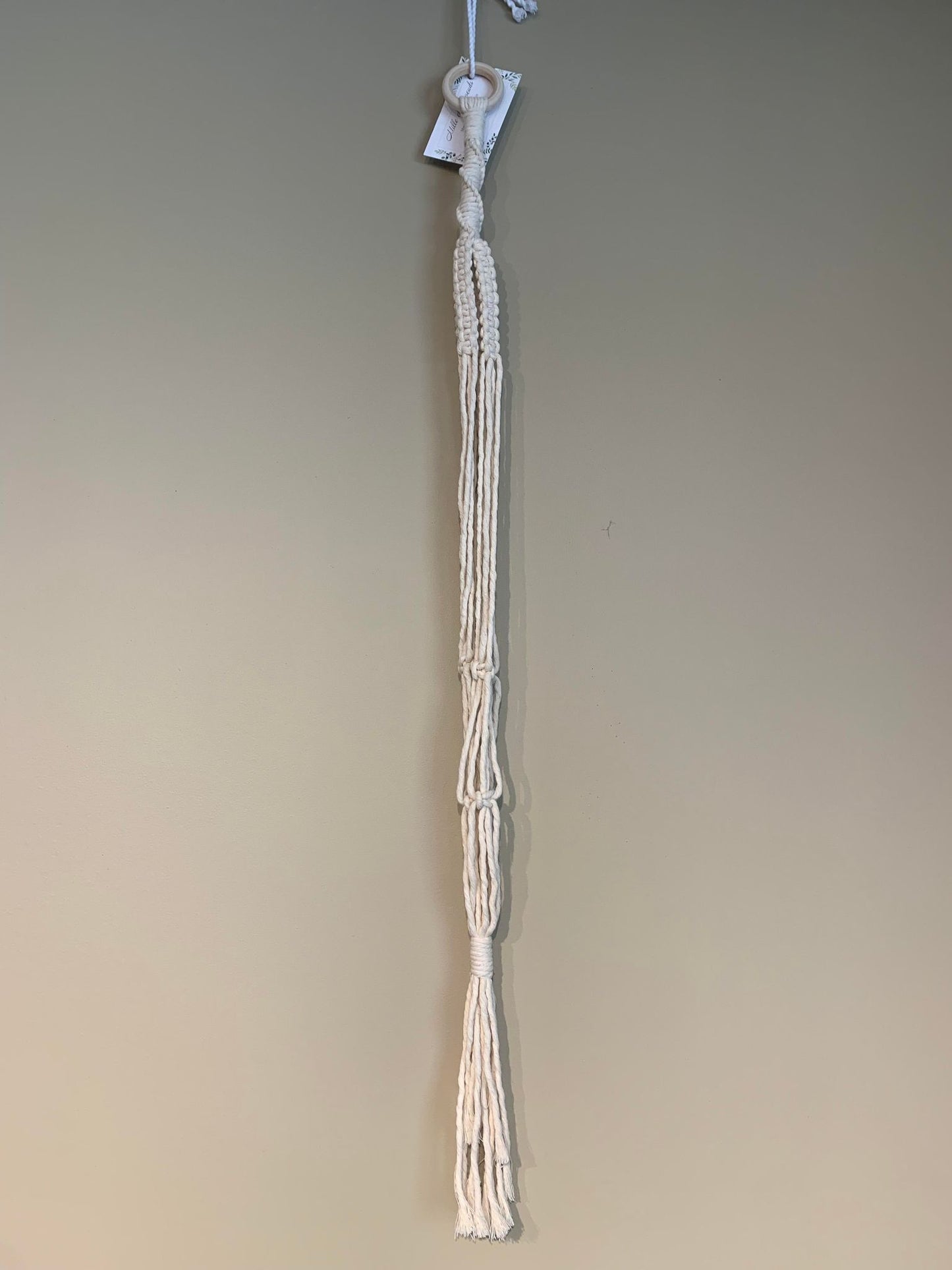 Macramé jardinière blanche