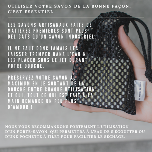 Pochette en filet pour savon Noir