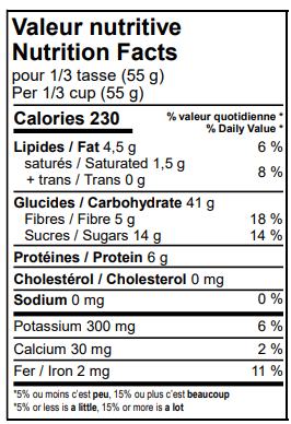 Granola dattes et chocolat biologique 310g