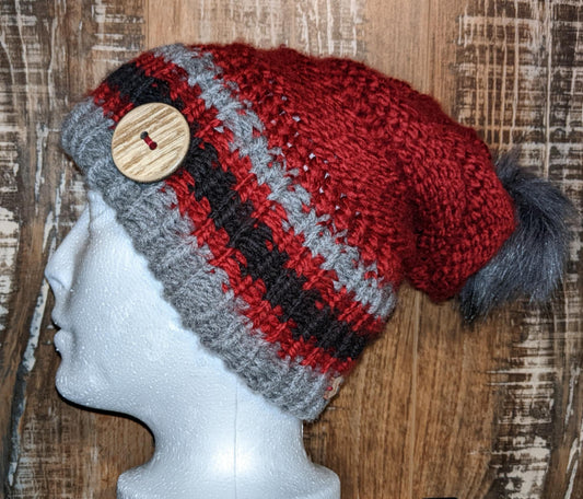 Tuque Alaska Rouge/gris/noir Adulte