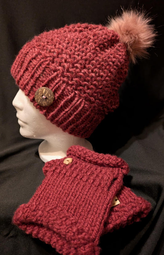 Ensemble Tuque et Gants Fushia