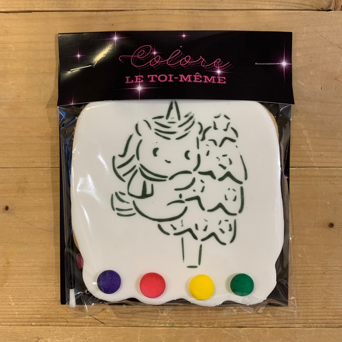 Cookie Colore le toi-même - Licorne dans le sapin