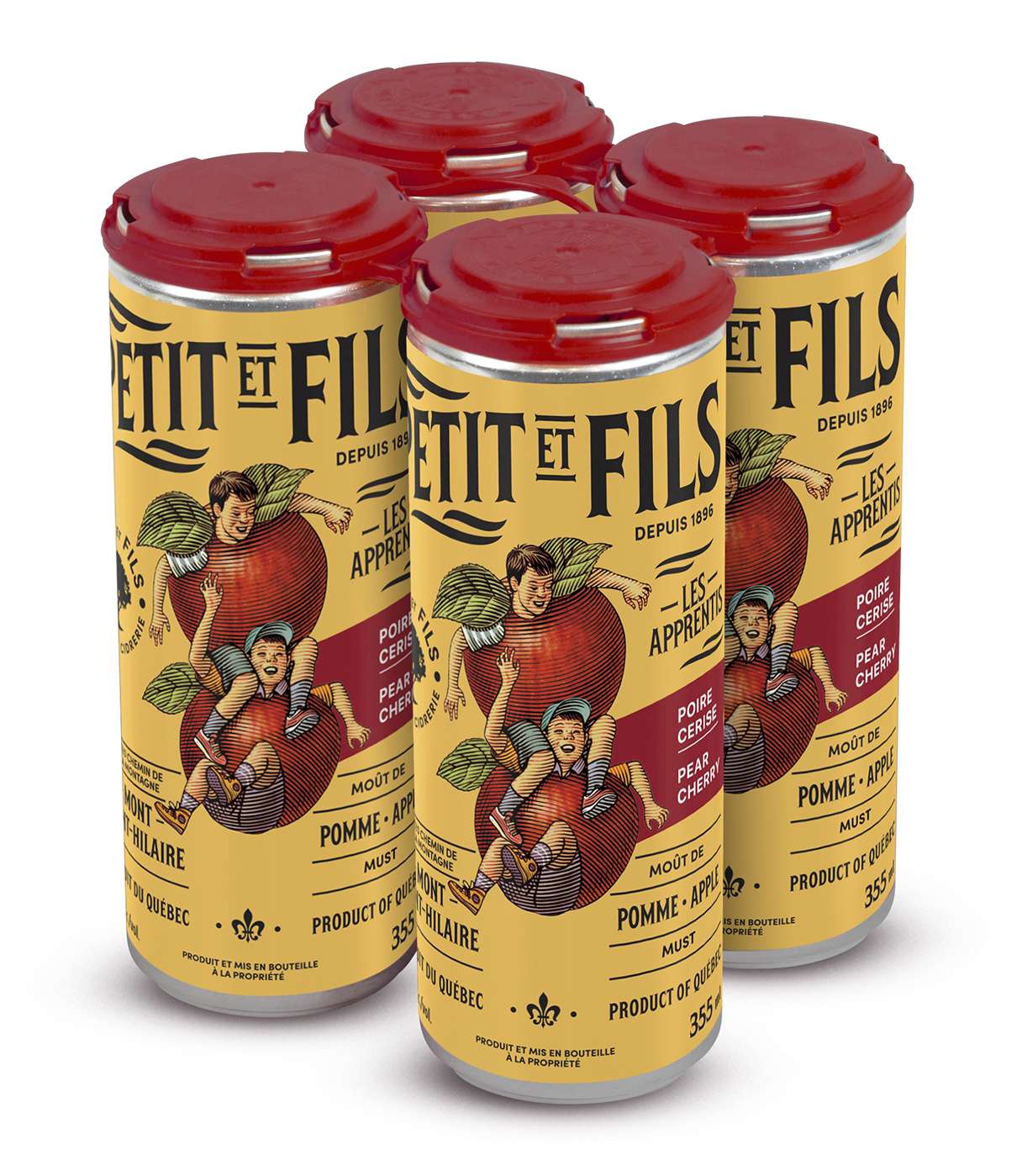 Mout de pomme aromatisé à la poire et cerise 355 ml