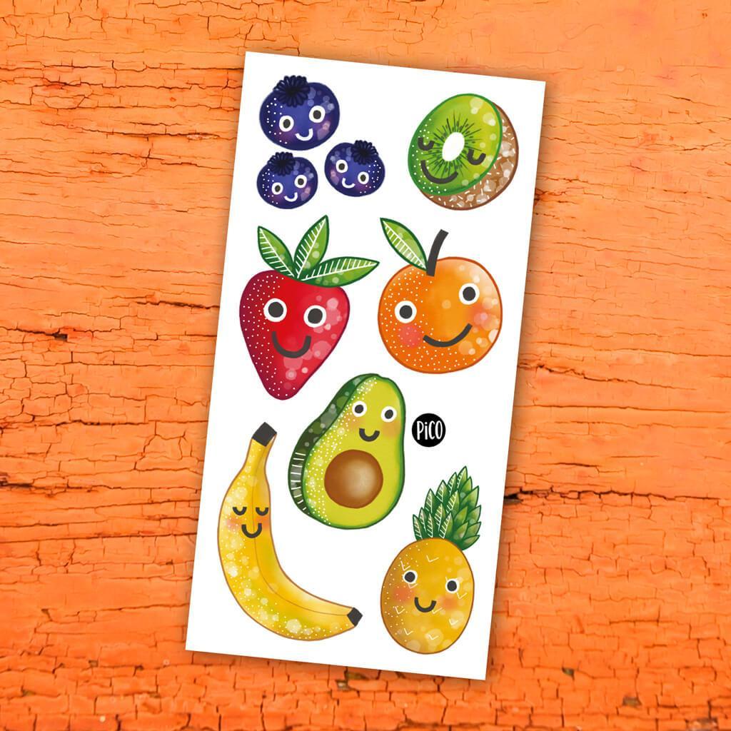 Tatouage temporaire - Les fruits en folie