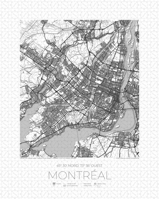 Carte décorative Montréal