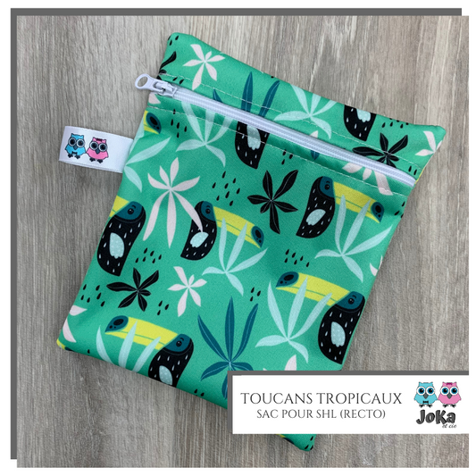 Sac pour Serviettes hygiéniques lavables Toucans tropicaux