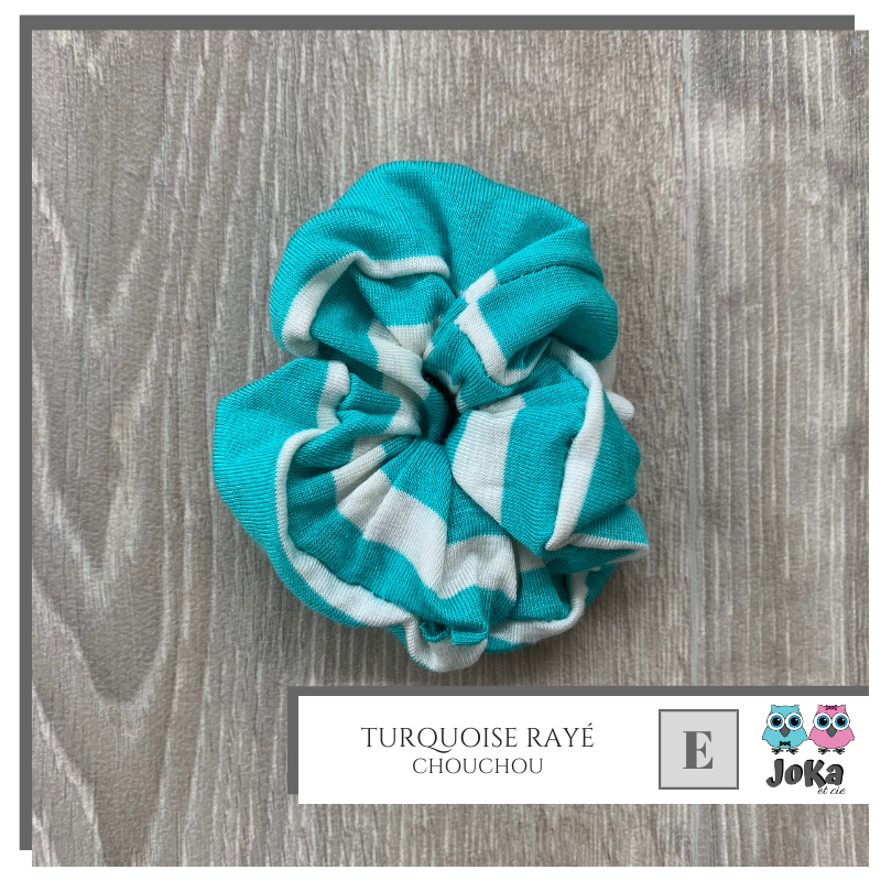 Chouchou pour Enfant Turquoise rayé