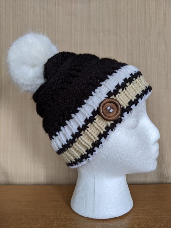 Tuque Alaska Noir-Beige 2-5 ans