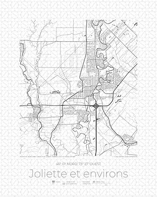 Carte décorative Joliette et enivrons