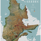 Carte du relief du Québec