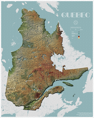 Carte du relief du Québec